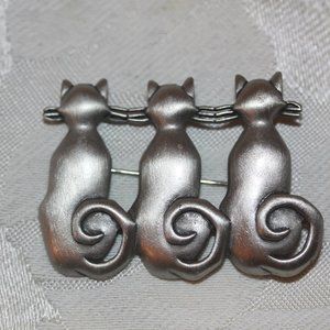 Jonette Jewelry Articulated Pewter Cow and Crescent Moon